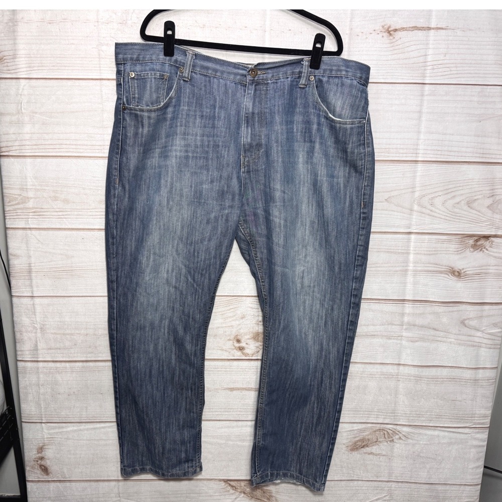 Alexander Julian Mens Blue Relaxed Fit Straight Leg Jeans 44x30 Medium Wash